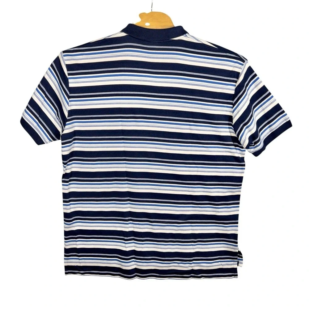 Polo Ralph Lauren Polo Shirt XL Blue White Stripe Pony Casual Preppy Office Mens